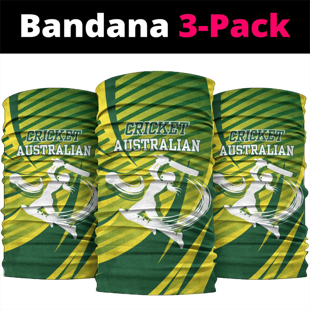 Australian Cricket Neck Gaiter Dynamic Stripe Graphic With Player Silhouette