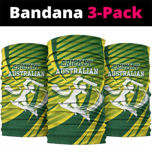 Australian Cricket Neck Gaiter Dynamic Stripe Graphic With Player Silhouette