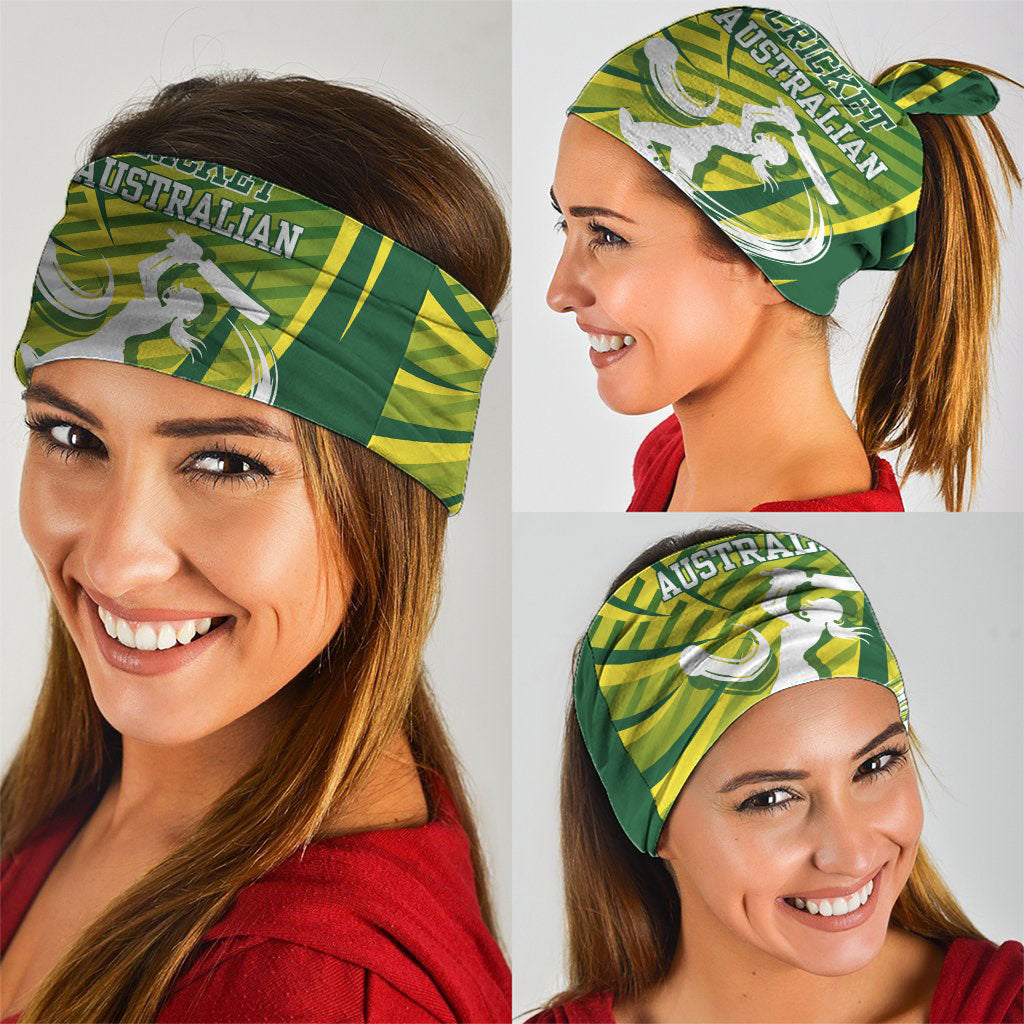 Australian Cricket Neck Gaiter Dynamic Stripe Graphic With Player Silhouette