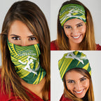 Australian Cricket Neck Gaiter Dynamic Stripe Graphic With Player Silhouette