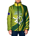 Australian Cricket Padded Jacket Dynamic Stripe Graphic With Player Silhouette