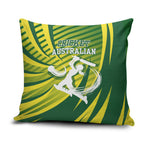 Australian Cricket Pillow Cover Dynamic Stripe Graphic With Player Silhouette
