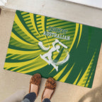 Australian Cricket Rubber Doormat Dynamic Stripe Graphic With Player Silhouette