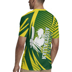 Australian Cricket Rugby Jersey Dynamic Stripe Graphic With Player Silhouette