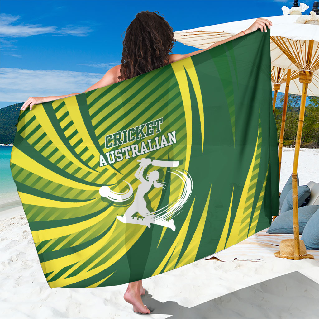 Australian Cricket Sarong Dynamic Stripe Graphic With Player Silhouette