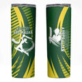 Australian Cricket Skinny Tumbler Dynamic Stripe Graphic With Player Silhouette