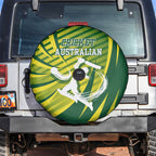 Australian Cricket Spare Tire Cover Dynamic Stripe Graphic With Player Silhouette