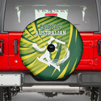 Australian Cricket Spare Tire Cover Dynamic Stripe Graphic With Player Silhouette
