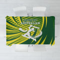 Australian Cricket Tablecloth Dynamic Stripe Graphic With Player Silhouette