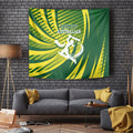 Australian Cricket Tapestry Dynamic Stripe Graphic With Player Silhouette