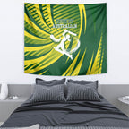 Australian Cricket Tapestry Dynamic Stripe Graphic With Player Silhouette