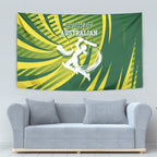 Australian Cricket Tapestry Dynamic Stripe Graphic With Player Silhouette