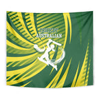 Australian Cricket Tapestry Dynamic Stripe Graphic With Player Silhouette