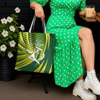 Australian Cricket Tote Bag Dynamic Stripe Graphic With Player Silhouette