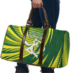 Australian Cricket Travel Bag Dynamic Stripe Graphic With Player Silhouette