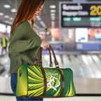 Australian Cricket Travel Bag Dynamic Stripe Graphic With Player Silhouette