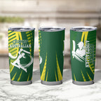 Australian Cricket Tumbler Cup Dynamic Stripe Graphic With Player Silhouette