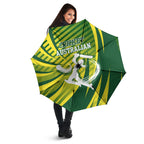 Australian Cricket Umbrella Dynamic Stripe Graphic With Player Silhouette