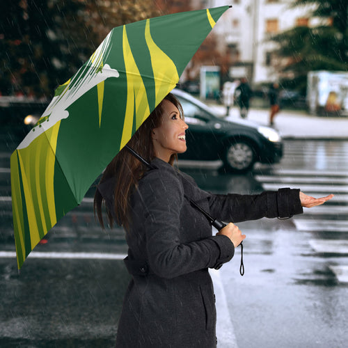 Australian Cricket Umbrella Dynamic Stripe Graphic With Player Silhouette