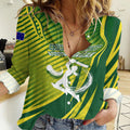 Australian Cricket Women Casual Shirt Dynamic Stripe Graphic With Player Silhouette