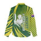 Australian Cricket Women Casual Shirt Dynamic Stripe Graphic With Player Silhouette