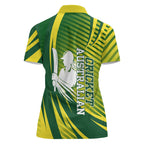 Australian Cricket Women Polo Shirt Dynamic Stripe Graphic With Player Silhouette