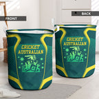Australian Cricket Laundry Basket Dark Green Halftone Tech Graphic - Southern Cross Stars