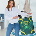 Australian Cricket Laundry Basket Dark Green Halftone Tech Graphic - Southern Cross Stars