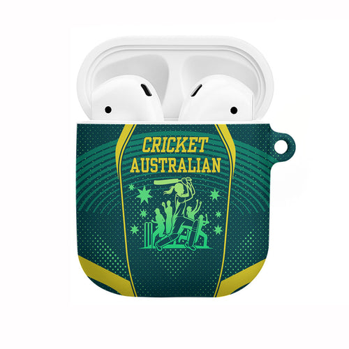 Australian Cricket AirPods Case Dark Green Halftone Tech Graphic - Southern Cross Stars
