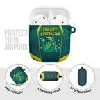 Australian Cricket AirPods Case Dark Green Halftone Tech Graphic - Southern Cross Stars