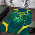 Australian Cricket Area Rug Dark Green Halftone Tech Graphic - Southern Cross Stars