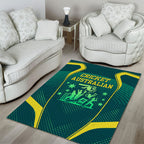 Australian Cricket Area Rug Dark Green Halftone Tech Graphic - Southern Cross Stars
