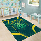 Australian Cricket Area Rug Dark Green Halftone Tech Graphic - Southern Cross Stars