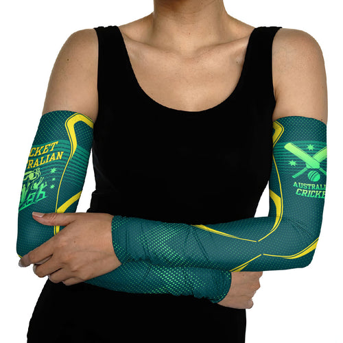 Australian Cricket Arm Sleeves Dark Green Halftone Tech Graphic - Southern Cross Stars