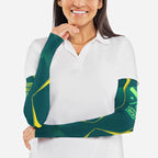 Australian Cricket Arm Sleeves Dark Green Halftone Tech Graphic - Southern Cross Stars