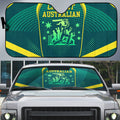 Australian Cricket Auto Sun Shade Dark Green Halftone Tech Graphic - Southern Cross Stars
