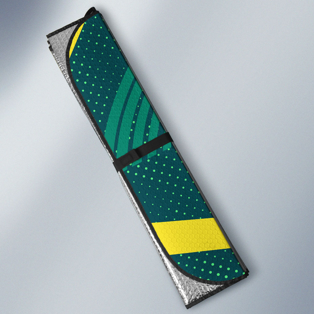 Australian Cricket Auto Sun Shade Dark Green Halftone Tech Graphic - Southern Cross Stars