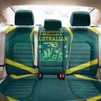 Australian Cricket Back Car Seat Cover Dark Green Halftone Tech Graphic - Southern Cross Stars