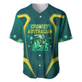 Australian Cricket Baseball Jersey Dark Green Halftone Tech Graphic - Southern Cross Stars