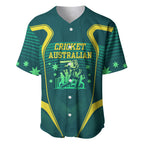 Australian Cricket Baseball Jersey Dark Green Halftone Tech Graphic - Southern Cross Stars