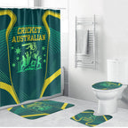 Australian Cricket Bathroom Set Dark Green Halftone Tech Graphic - Southern Cross Stars