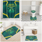 Australian Cricket Bathroom Set Dark Green Halftone Tech Graphic - Southern Cross Stars