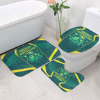 Australian Cricket Bathroom Set Dark Green Halftone Tech Graphic - Southern Cross Stars