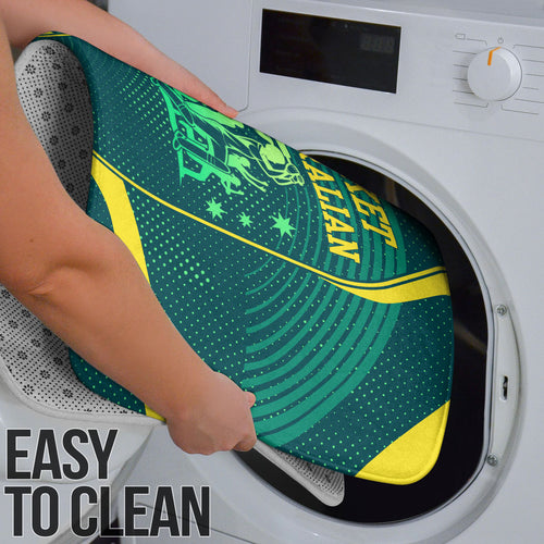 Australian Cricket Bathroom Set Dark Green Halftone Tech Graphic - Southern Cross Stars