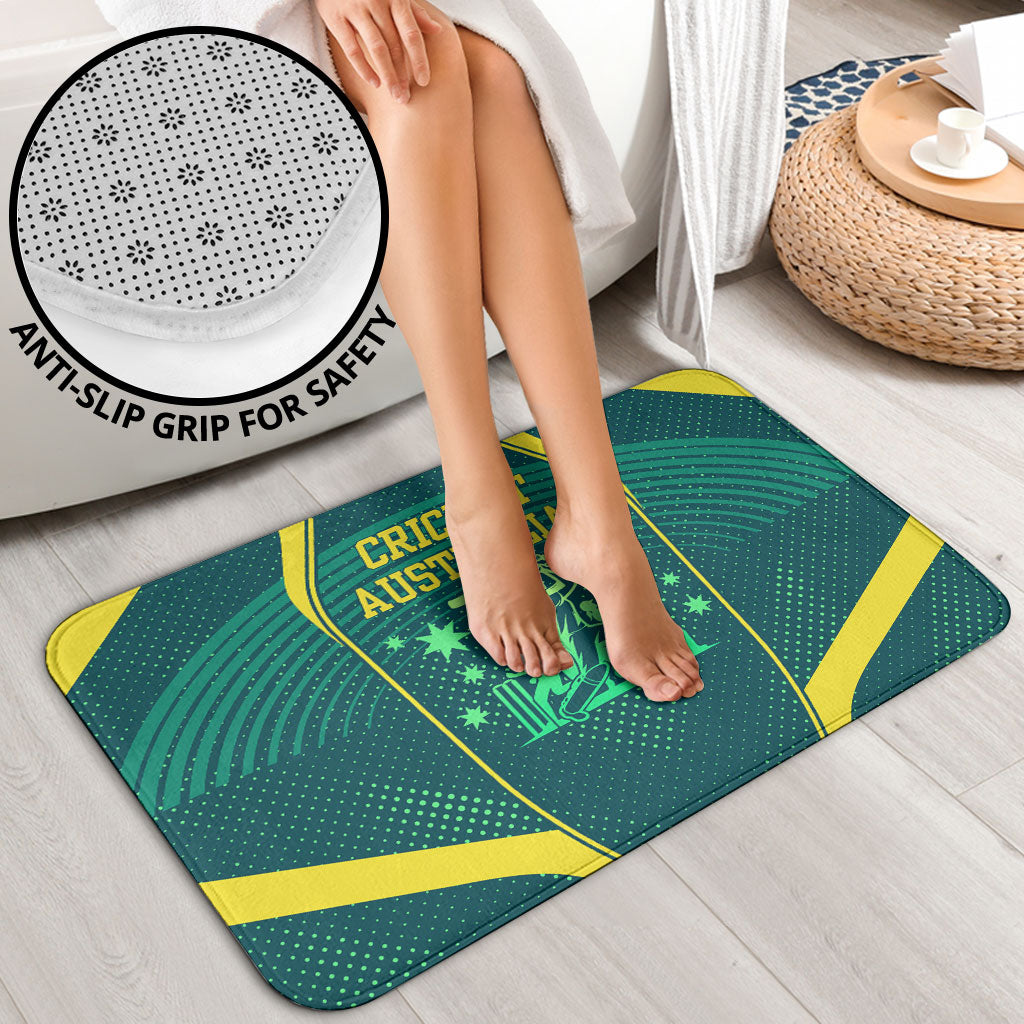 Australian Cricket Bathroom Set Dark Green Halftone Tech Graphic - Southern Cross Stars
