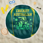 Australian Cricket Beach Blanket Dark Green Halftone Tech Graphic - Southern Cross Stars