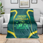 Australian Cricket Blanket Dark Green Halftone Tech Graphic - Southern Cross Stars