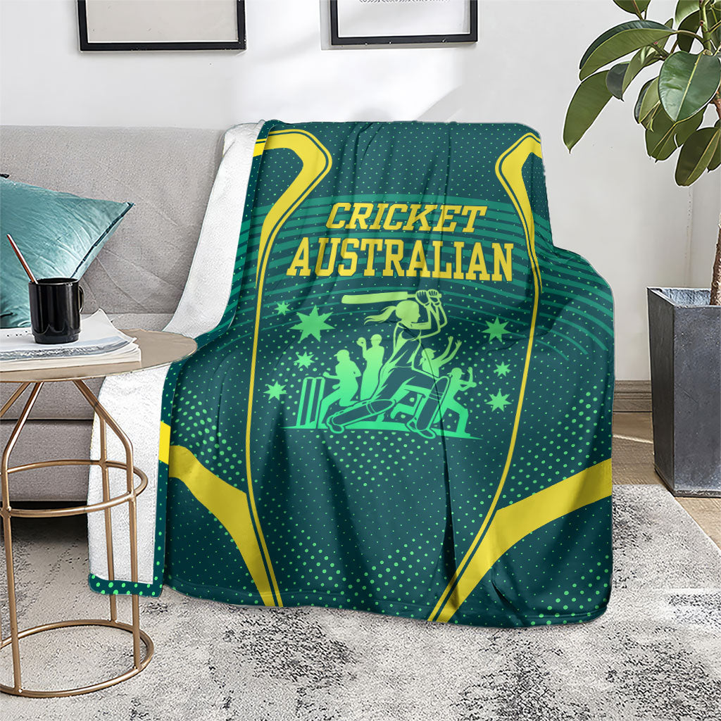Australian Cricket Blanket Dark Green Halftone Tech Graphic - Southern Cross Stars