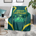 Australian Cricket Blanket Dark Green Halftone Tech Graphic - Southern Cross Stars