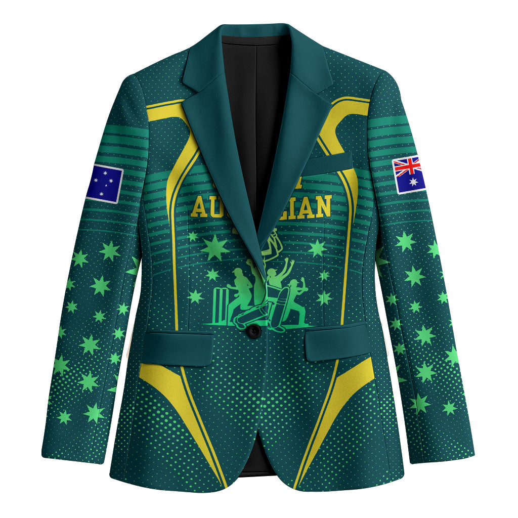 Australian Cricket Blazer Dark Green Halftone Tech Graphic - Southern Cross Stars